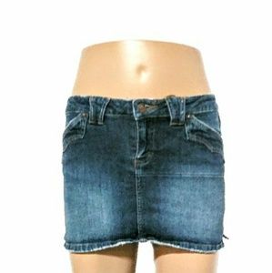 L.E.I. Jeans Dark Blue Faded Mini Skirt